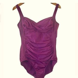 Miraclesuit One Piece Swimsuit 12 Tall Plum *NWT